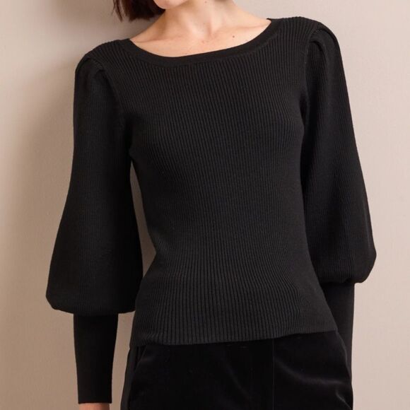 NWT French Connection Ribbed Balloon SleeveSweater (size medium) - Picture 1 of 5